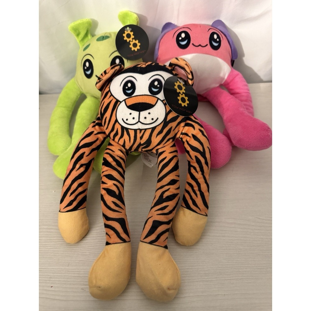 Toy Works 10" Slinder Animals Toy Factory Plush lot of 3